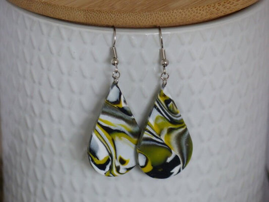 Handmade druppel oorbellen - Multi mix yellow - Medase