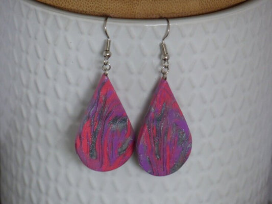 Handmade druppel oorbellen - Pink Party mix - Medase