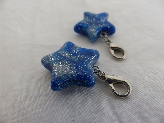 Handmade galaxy ster bedel - blauw - Medase