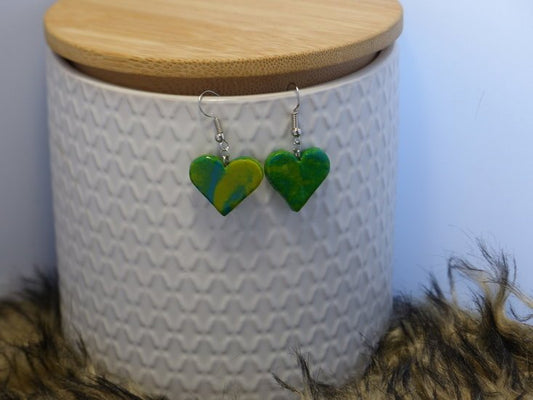 Handmade hartjes oorbellen - Tropical mix - Medase