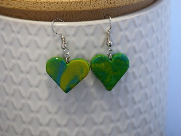 Handmade hartjes oorbellen - Tropical mix - Medase