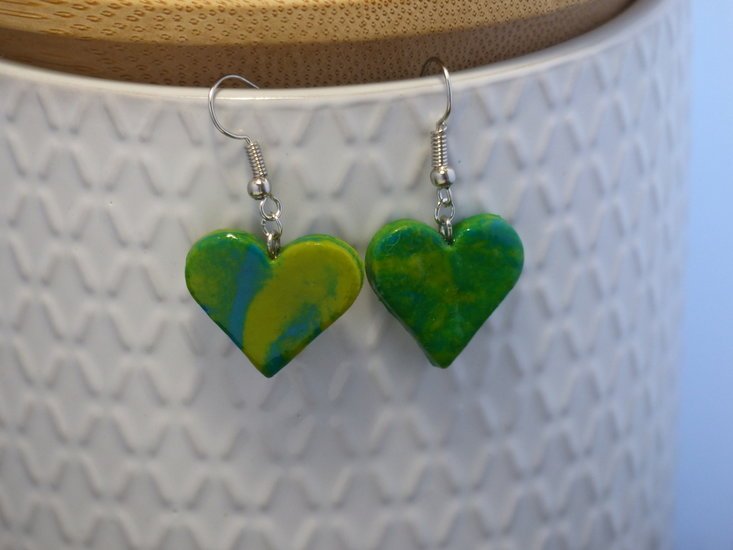 Handmade hartjes oorbellen - Tropical mix - Medase