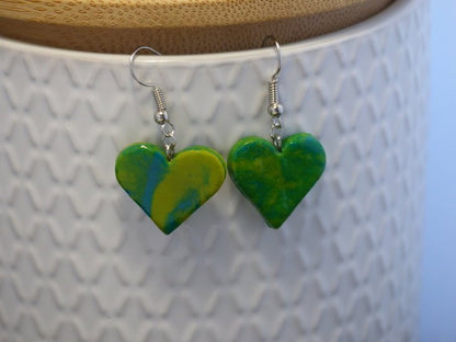 Handmade hartjes oorbellen - Tropical mix - Medase