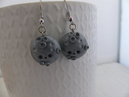 Handmade moon oorbellen - zilverkleurig - Medase