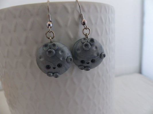 Handmade moon oorbellen - zilverkleurig - Medase