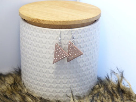 Handmade oorbellen driehoekjes - multicolor glitter - Medase