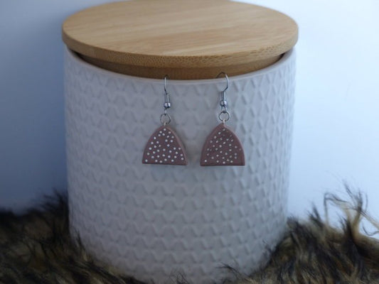 Handmade oorbellen halve ovaaltjes - multicolor glitter - Medase
