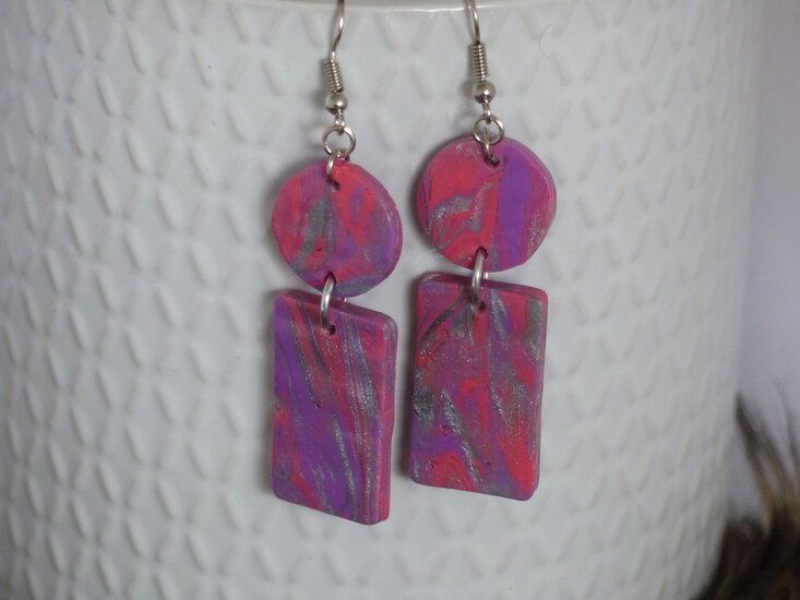 Handmade oorbellen - Pink Party mix - Medase