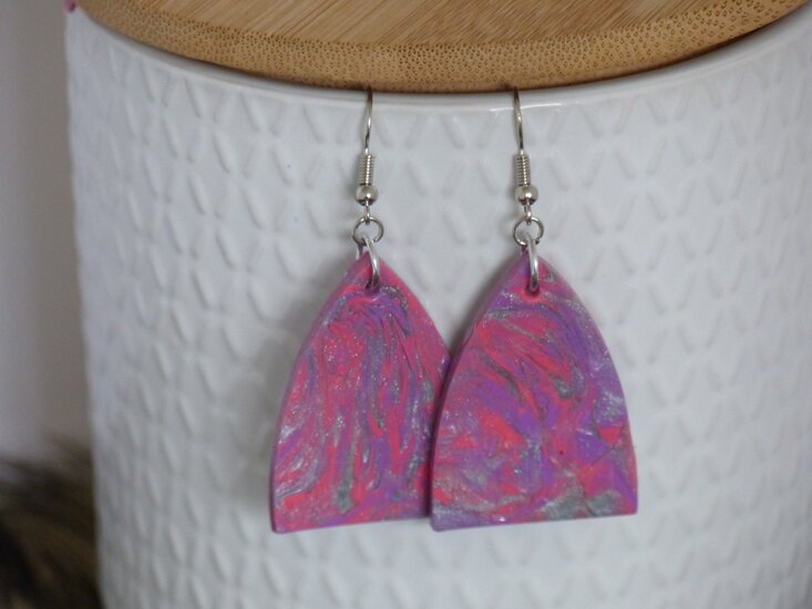 Handmade oorbellen - Pink Party mix - Medase