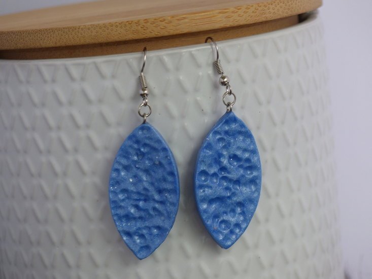 Handmade ovalen oorbellen - Blue magic - Medase