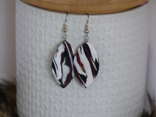 Handmade ovalen oorbellen - Multi mix brown - Medase