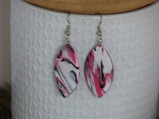 Handmade ovalen oorbellen - Multi mix pink - Medase