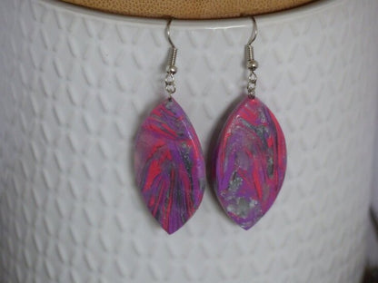 Handmade ovalen oorbellen - Pink Party mix - Medase