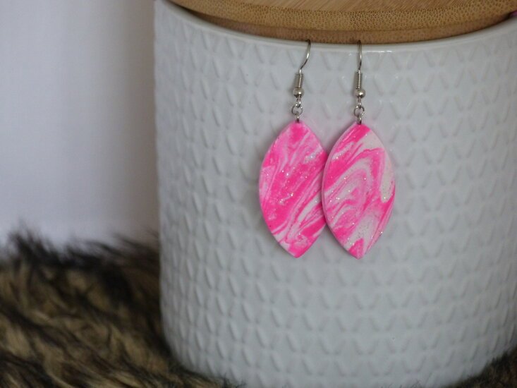Handmade ovalen oorbellen - Sweet as candy - Medase