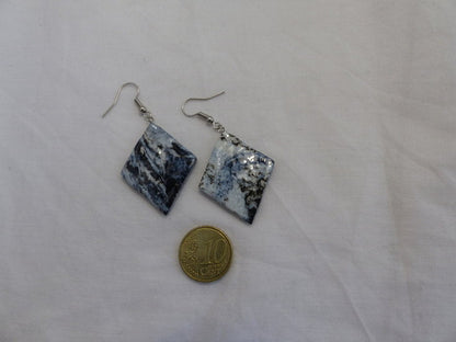 Handmade wiebertje oorbellen - black & white - Medase