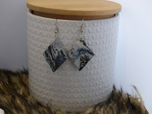 Handmade wiebertje oorbellen - black & white - Medase
