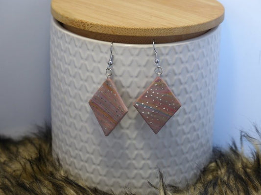 Handmade wiebertje oorbellen - multicolor glitter - Medase
