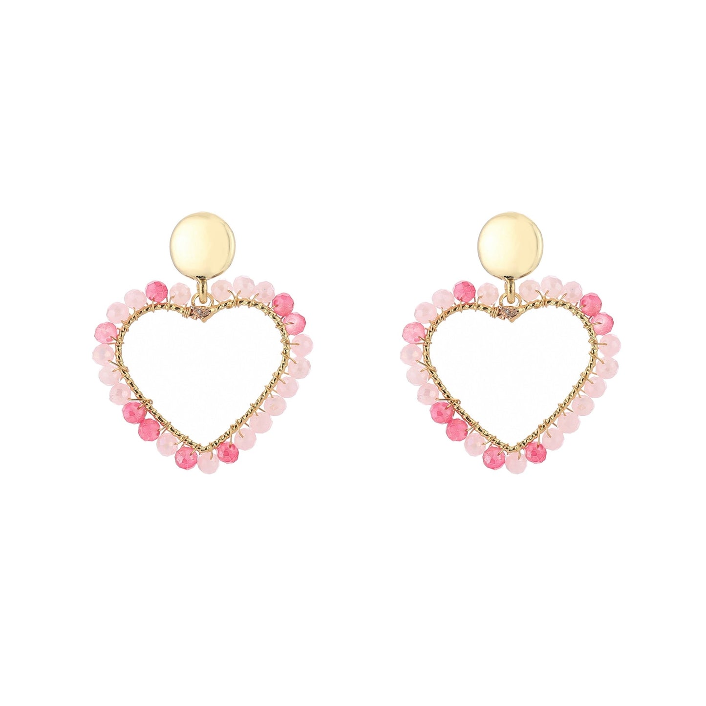 Hart Oorbellen met Kraaltjes - Statement Earrings 4cm - Div kleuren - Medase