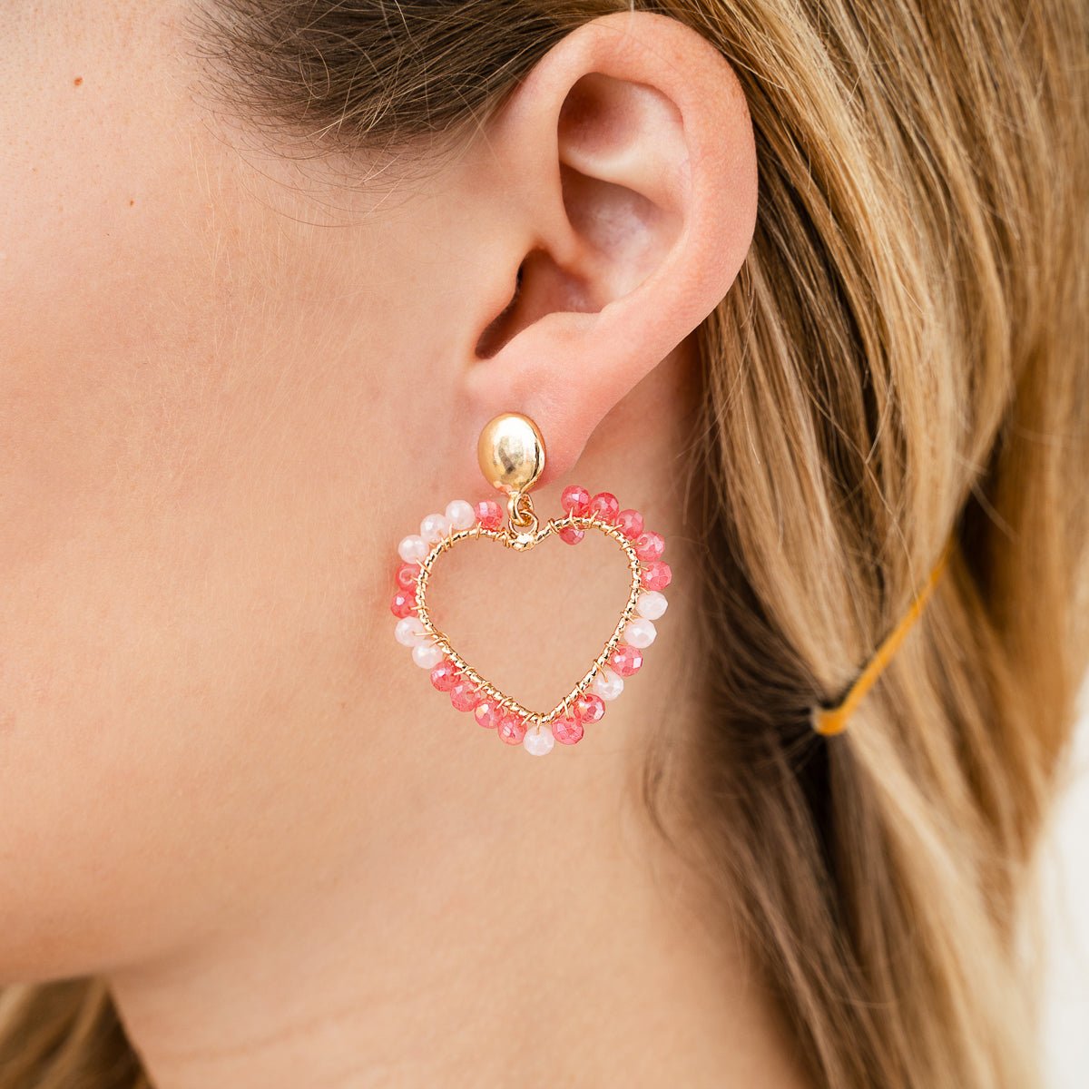 Hart Oorbellen met Kraaltjes - Statement Earrings 4cm - Div kleuren - Medase
