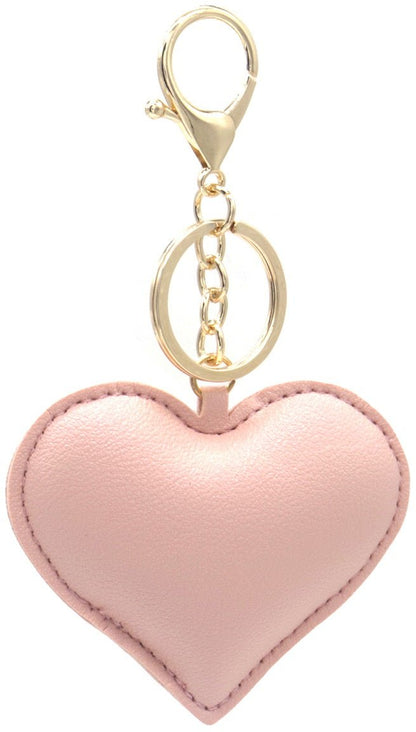 Hart Sleutelhanger Kunstleer - Tas Hanger met Ring - Div kleuren - Medase