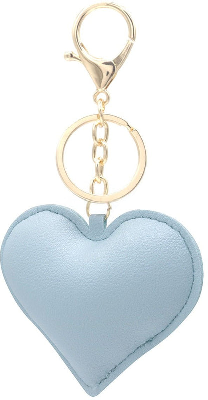 Hart Sleutelhanger Kunstleer - Tas Hanger met Ring - Div kleuren - Medase