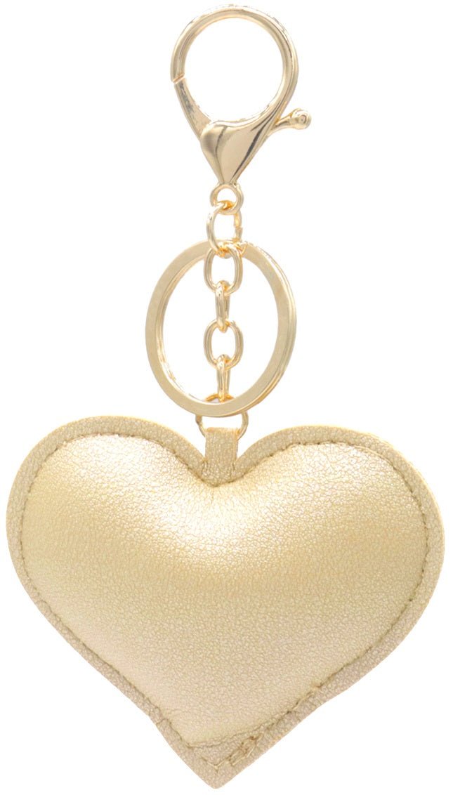 Hart Sleutelhanger Kunstleer - Tas Hanger met Ring - Div kleuren - Medase