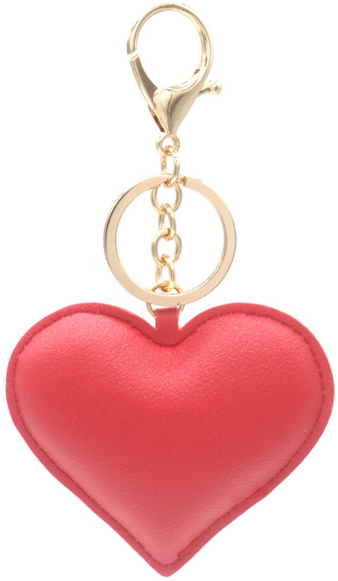 Hart Sleutelhanger Kunstleer - Tas Hanger met Ring - Div kleuren - Medase