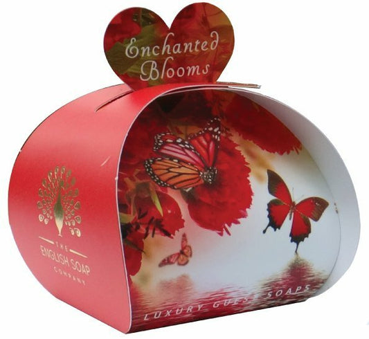 Hartjesvormige zeep 3 stuks van 20 gram - Enchanted Blooms - Medase