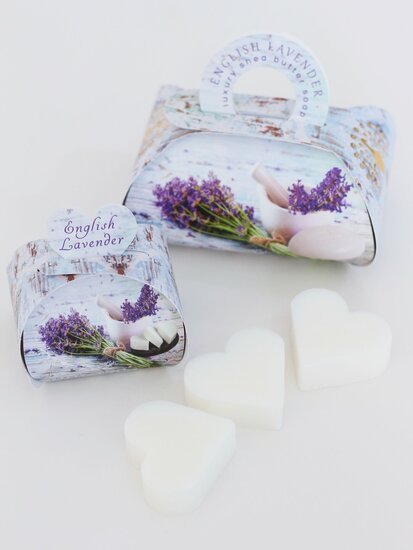 Hartjesvormige zeep 3 stuks van 20 gram - English Lavender - Medase