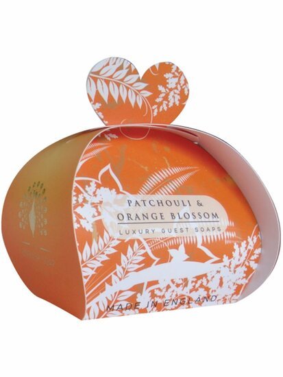 Hartjesvormige zeep 3 stuks van 20 gram - Patchouli & Orange Flower - Medase