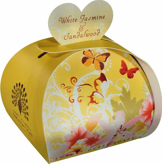 Hartjesvormige zeep 3 stuks van 20 gram - White Jasmine & Sandalwood - Medase