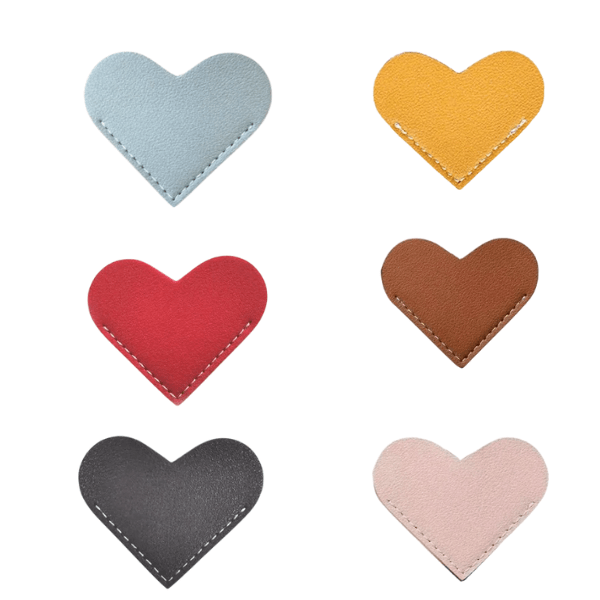 Hartvormige Hoek Boekenlegger Kunstleer - 5x6cm - Medase