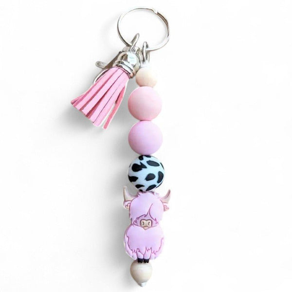 Highland cow sleutelhanger - Roze - Medase