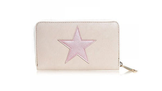 Hippe grote Portemonnee star - beige - Medase