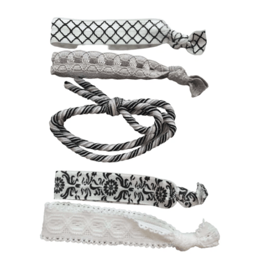 Ibiza elastiekjes - black&white - Medase