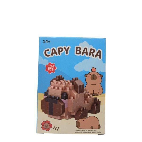 Liggende capybara bouwblokken set 134 stuks 14+ schattig bruin decoratie creatief