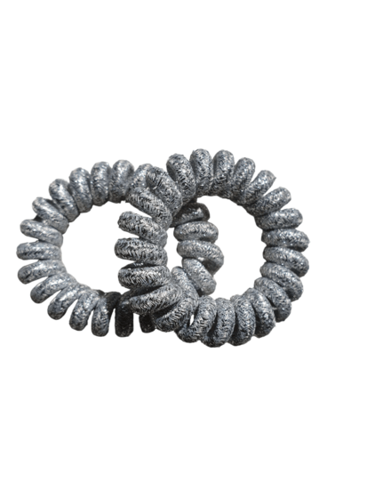 Kabelelastieken glitter - Zilver - Medase
