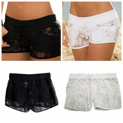 Kanten stretch short maat XS - Zwart of wit - Medase
