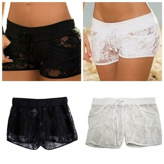 Kanten stretch short maat XS - Zwart of wit - Medase