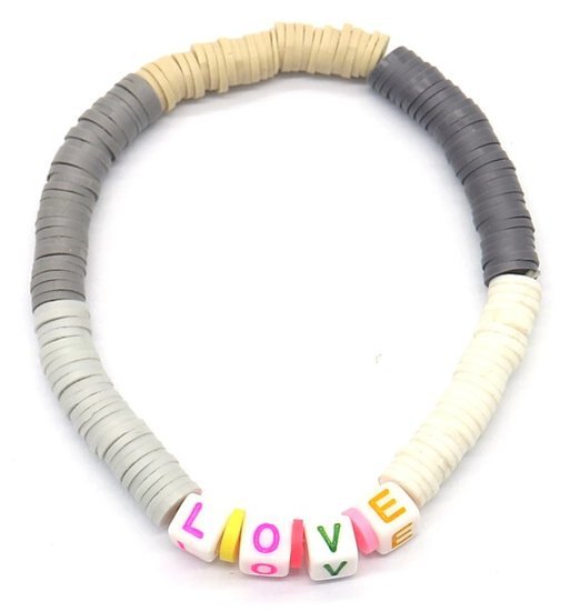 Katsuki armband love - grijs - Medase