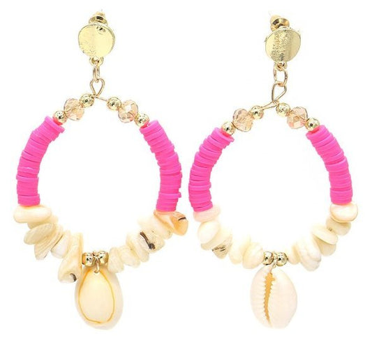 Katsuki oorbellen schelp - Roze/goud - Medase