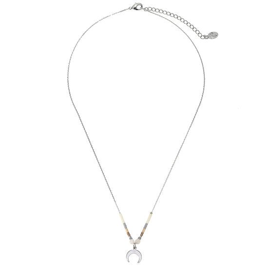 Ketting beaded moon - Grijs - Medase