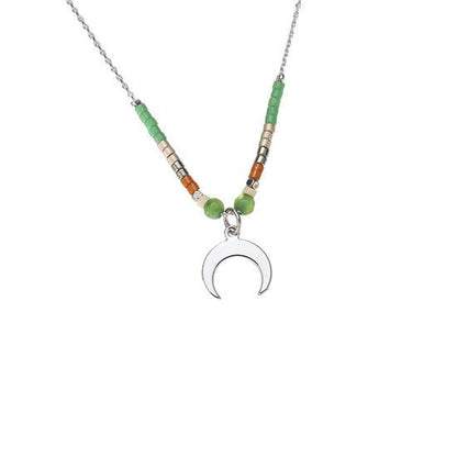 Ketting beaded moon - Groen - Medase