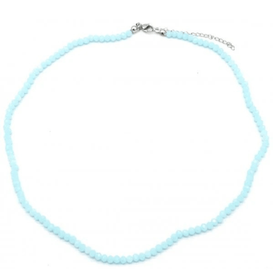 Ketting crystal beads - Blauw - Medase
