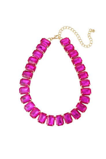 Ketting glamour - Goud/Fuchsia - Medase