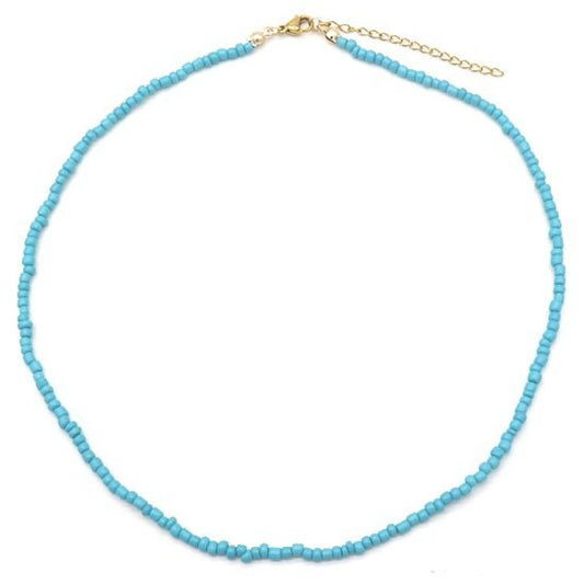 Ketting glass beads - Blauw(1) - Medase