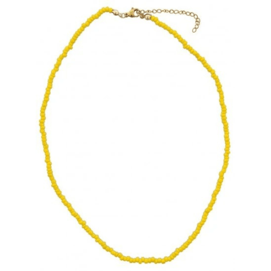 Ketting glass beads - Geel - Medase