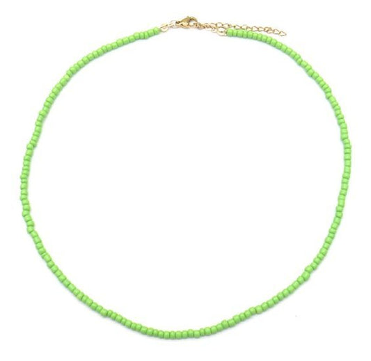 Ketting glass beads - Groen - Medase