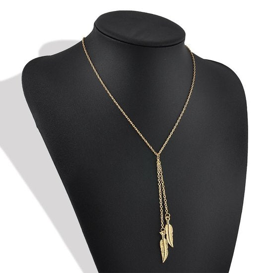 Ketting met blaadjes - Goud - Medase