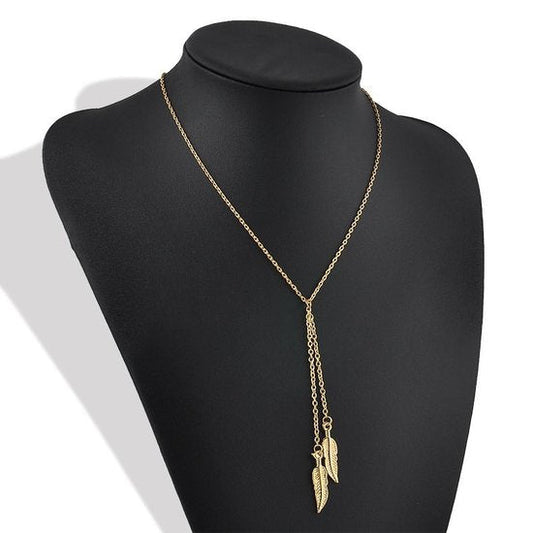 Ketting met blaadjes - Goud - Medase